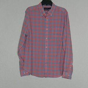 Nautica Classic Fit Button Down Large Gingham Print Shirt Size L